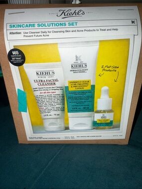 Kiehl's Skincare Solutions Set with Yellow and Teal Accents